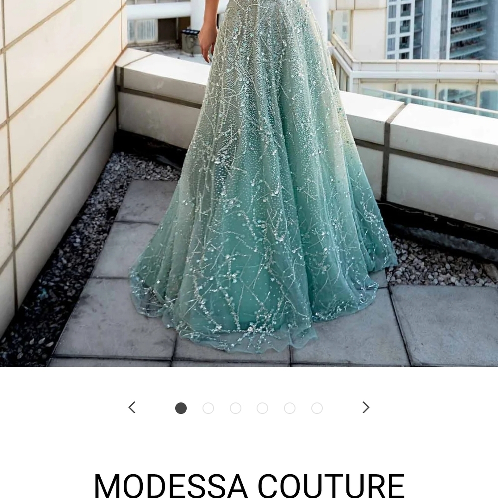 Modessa Couture Seafoam Maxi Dress